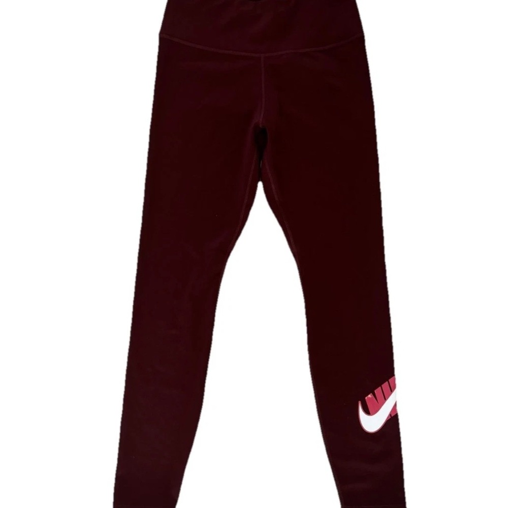 Nike One Logo Leggings Womens Dri-FIT 7/8 Mid-Rise Pockets Tight Fit Bronze